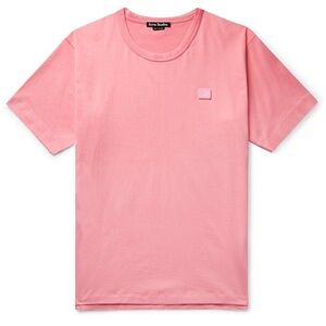 Acne Studios Nash' T-shirt features the emblem appliquéd in pink. Men size Large